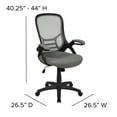 thumbnail image 5 of Flash Furniture Porter Ergonomic Mesh High-Back Swivel Office Chair with Flip-Up Armrests, Gray, 5 of 16
