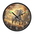 thumbnail image 2 of Voice Activated Clock with Glow Light 12 Inch Large Silent Wall Clock Battery Operated for Home Decor A White Horse, 2 of 8