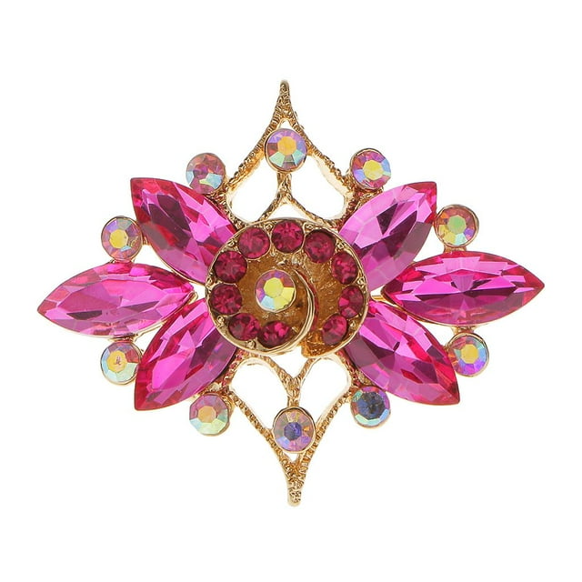 Flower Crystal Rhinestone Brooch Pin Wedding
