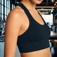 thumbnail image 2 of Wang6 Cropped Racerback Workout Tank Tops for Women Trendy Ribbed Workout Bras Sleeveless Yoga Tops Summer Crew Neck Running Gym Sports Shirts Black L, 2 of 7