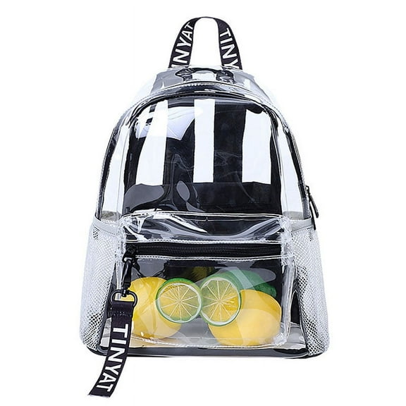 Tinyat Clear Backpack Women Heavy Duty Transparent Bag PVC See Through Backpack for Student College Workplace Travel