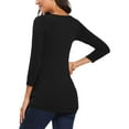 thumbnail image 2 of Yawrut 3 Pieces Ladies Maternity Ruffled Pleated Stretch Slim Comfortable Long Sleeve Top, 2 of 7