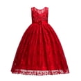 thumbnail image 3 of SGFCWSX Girls Princess Dress Sleeveless Floral Lace Beaded Bodice Full Length Lace Skirt Birthday Evening Formal Party Dress Red Size 9-10 Years, 3 of 8