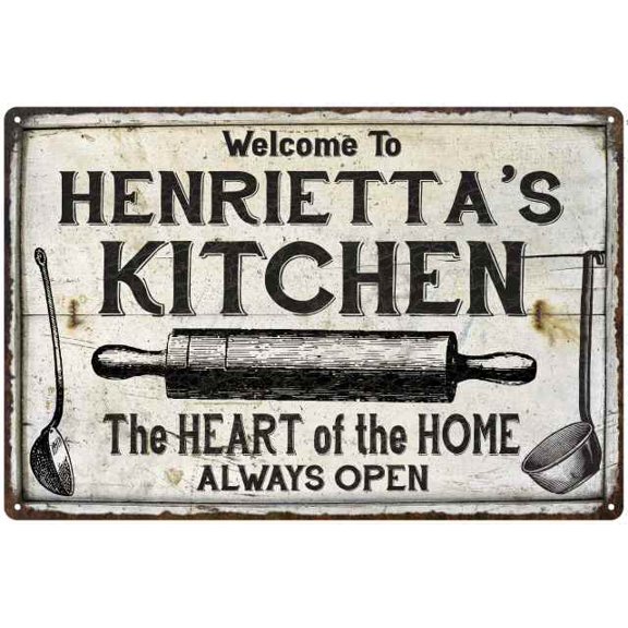 HENRIETTA'S Kitchen Farmhouse Sign 8 x 12 High Gloss Metal 208120033450
