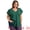 Dark Green, variant on Women's Plus Front Pleated V Neck Slit Sleeve Blouse 2X Dark Green