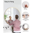 thumbnail image 3 of Ourlova Round Mirror 32 Inch - Metal Frame Wall Mirror - Circle Decorative Mirror for Bathroom/Vanity/Living Room/Entryway/Foyer - Gold, 3 of 8