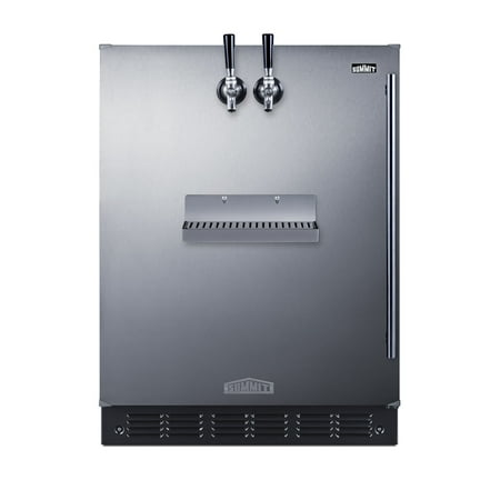 Summit Sbcfrtpadalhd 24  Wide 5.3 Cu. Ft. Built-In Double Tap Kegerator - Stainless Steel
