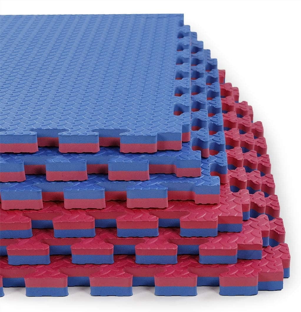 1'' Extra Thick Interlocking EVA Gym Foam Floor Mat Reversible Tiles