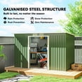 thumbnail image 3 of 9' x 4' Light Green Metal Garden Shed with Foundation Kit | Outdoor Storage for Tools & Equipment | Durable Galvanized Steel Design, 3 of 7