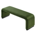 thumbnail image 5 of Modway Koda 60" Performance Velvet Waterfall Long Bench in Black Moss Green, 5 of 9