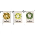 thumbnail image 3 of Welcome Garden Flags, Burlap Garden Flag Double Sided Wreath Summer Fall Outdoor Farmhouse Decor, Small Garden Flag 12x18 Inch, Green Flower Garden Flag, 3 of 3