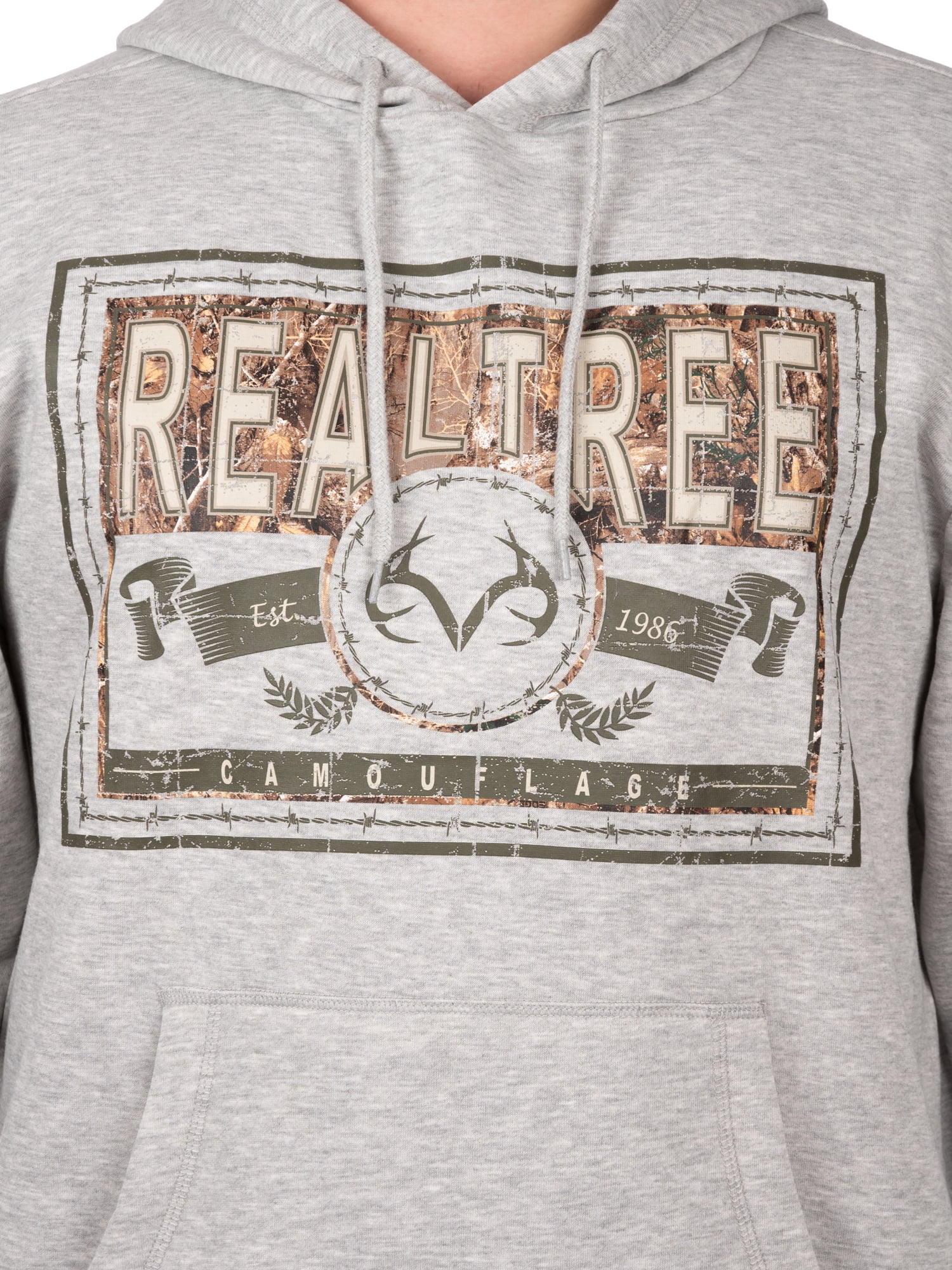 Realtree Heather Grey Warning V3 Men Graphic Hoodie