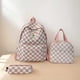 thumbnail image 2 of Mochila Regreso A La Escuela para Mochilas Secundaria Primaria Conjunto Tablero Ajedrez Cuadros Niñas Con Almuerzo Estuche Lápices, 2 of 9