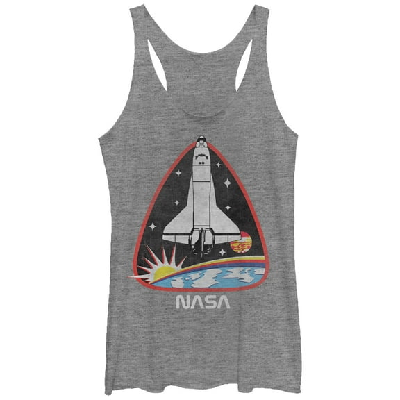 Women's NASA Rocket Launch  Racerback Tank Top Gray Heather Small