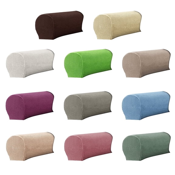 AUQ 2 Pack Stretch Chair Arm Protectors, Soft Polyester Sofa Armrest Covers, Anti-Slip Furniture Slipcovers for Recliners and Couches