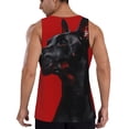 thumbnail image 3 of Bixox Black Dog Red Background Pattern Men's Gym Tank Tops Workout Sleeveless T-Shirts Athletic Muscle Tank Training Bodybuilding Shirts,S-4XL, 3 of 7