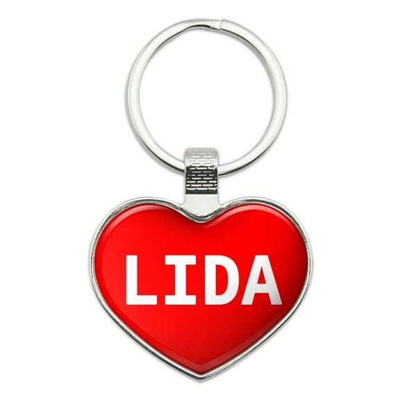 Lida I Love Name Heart Metal Key Chain