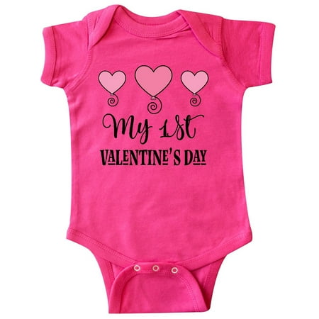 

Inktastic My 1st Valentines Day Girls Heart Gift Baby Girl Bodysuit