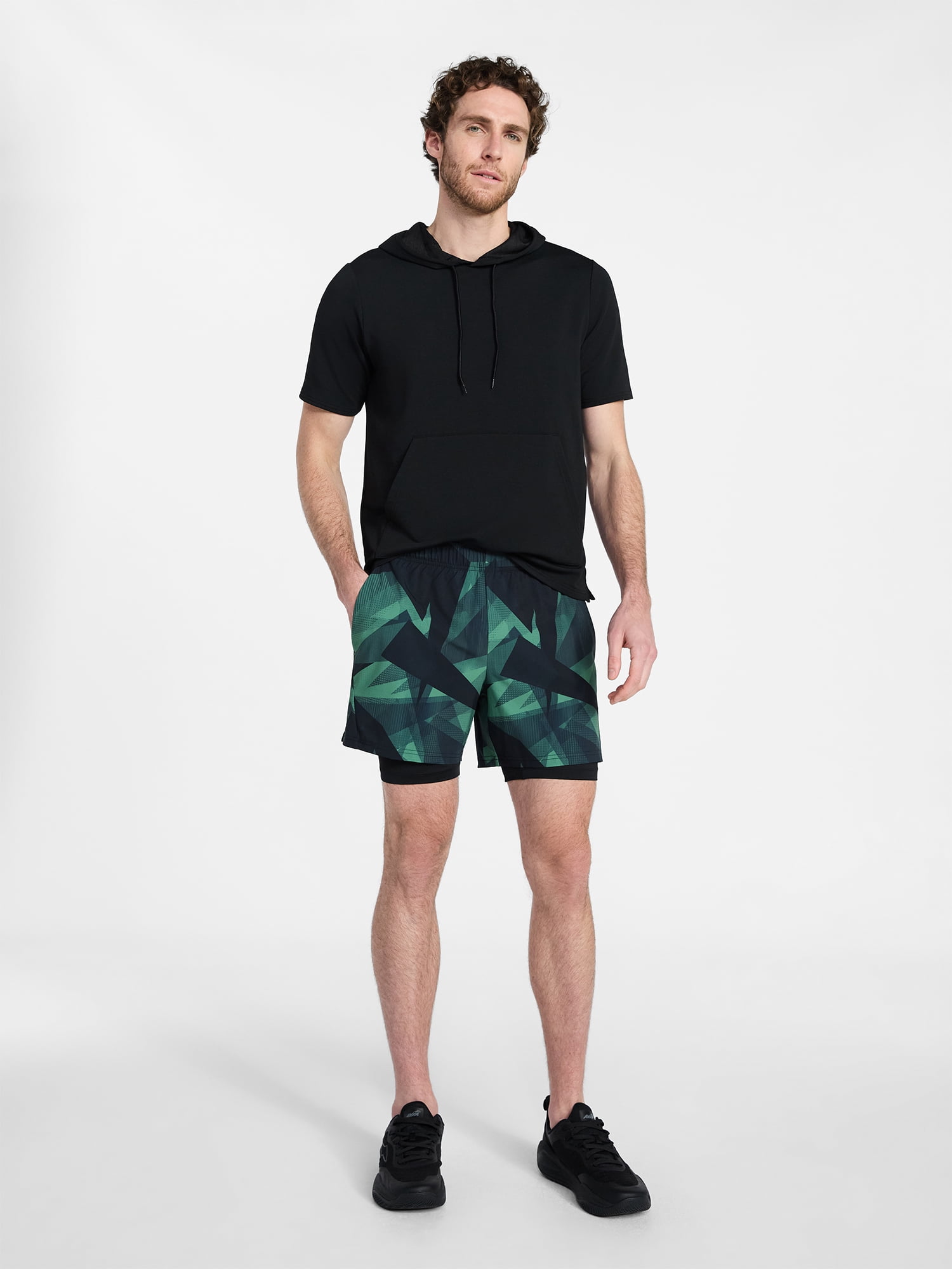 Athletic Works Men's and Big Men's 2 in 1 Gym Shorts with Liner, 6" & 8" Inseams, Sizes S-3XL