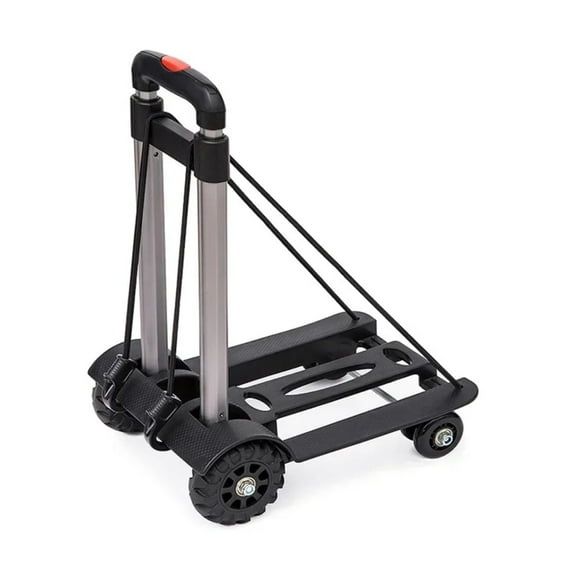 Folding Heavy Duty Aluminum Alloy Luggage Cart, Black