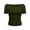 Army Green, variant on Women's Casual T-Shirt Loose Round Neck Short Sleeve Elastic Side Blouse Basic Comfy Relaxed Fashion Top, White XL