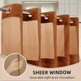 thumbnail image 2 of Barossa Design No Hook Slub Textured Shower Curtain with Snap-in PEVA Liner, Mesh Window - Terracotta, 71 x 74, 2 of 6