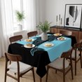 thumbnail image 6 of Black Blue Dolphin Table Cloth Waterproof Tablecloths, Summer Beach Coastal Modern Art Tablecloth Dining Table Cover for Kitchen Party Tabletop Outdoor, Rectangle Tablecloth 52x70 Inch, 6 of 9