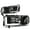 Black/Clear, variant on Nuvision for 94-02 Dodge Ram 1500 2500 3500 Dual L-LED DRL Headlight Lamps Black/Amber