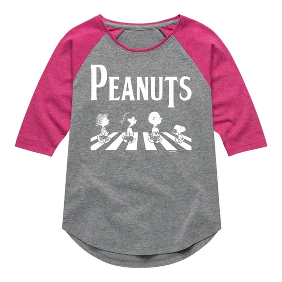 Peanuts - Peanuts Crossing Road - Toddler And Youth Girls Raglan Graphic T-Shirt