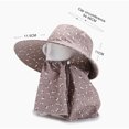 thumbnail image 5 of Women Sun Hat, Fashion Floral Pattern Skin friendly Breathable Cotton Wide Brim Face Neck Cover Sun Protection Visor Bucket Hat, 5 of 7