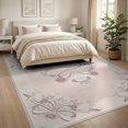 thumbnail image 3 of ODIKA 8'x10' Washable Area Rug Durable, Non-Slip Pink Centered Rosebud Clusters Dainty Petals Looping Shack for Living Room, Under Sectional, Family, 3 of 7