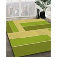 thumbnail image 3 of Ahgly Company Machine Washable Indoor Square Transitional Dark Yellow Green Area Rugs, 3' Square, 3 of 7