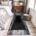 thumbnail image 5 of Optical Illusion 2'x6' Runner Rug, Abstract 3D Black Grey Looks Like Holes Washable Non-Slip Area Rugs for Hallway Kitchen Floor Bedroom Entryway, StainResistant Laundry Carpet Decoration Indoor Mat, 5 of 9