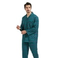 thumbnail image 3 of Amaxer Men's 100% Cotton Flannel Pajama Set - Long Sleeve Button-Up Top & Elastic Waist Pants, Cozy Winter Warm Sleepwear, Plaid PJ Outfit Gift, 3 of 6