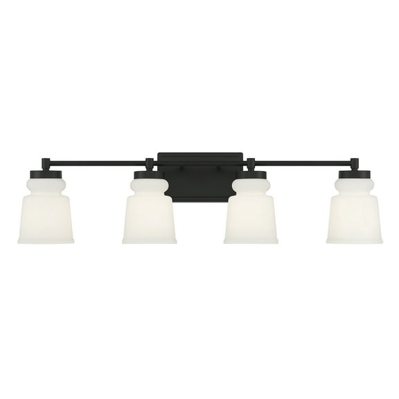Trade Winds Faye 4-Light Bathroom Vanity Light in Matte Black