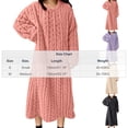 thumbnail image 3 of Ohufall Pajamas Dress for Women Warm Winter Fleece Bathrobe Nightgown Loungewear Crew Neck Long Sleep Robe, 3 of 9