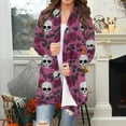 thumbnail image 2 of Wensltd Women Halloween Long Sleeve Open Front Cardigan Pattern Pumpkin Lightweight Coat, 2 of 7