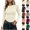 Beige, variant on Women's Round Neck Ruched Shirts Long Sleeve Slim Tops Casual Layering Blouse for Fall Winter