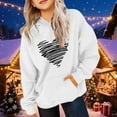 thumbnail image 4 of WQNVRNR Kids Valentine's Day Hoodie- Casual Long Sleeve Heart Fleece-Lined Sweatshirt with Pocket White Size 12, 4 of 6