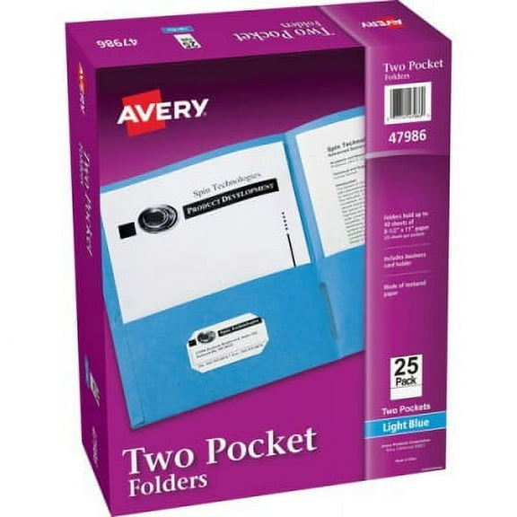 1 PK,Avery Letter Pocket Folder (47986)