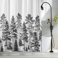thumbnail image 2 of Pine Forest Fabric Shower Curtain Tree Black Washable Shower Curtains for Bathroom, Waterproof Bath Curtain with Hooks Home Decor 72x84in, 2 of 8