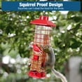 thumbnail image 5 of Kingsyard Squirrel Proof Bird Feeder for Outdoor Hanging, Metal Tube, 3 lbs Capacity, 4 Ports, Red, 5 of 14