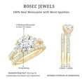 thumbnail image 6 of Rosec Jewels Certified Moissanite Wedding Ring Set - 2 Carat Engagement Ring with Wedding Band - D-VS1 Quality Certified, 18K Yellow Gold, US 7.00, 6 of 7
