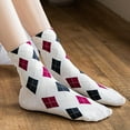 thumbnail image 2 of JGTDBPO Socks For Women Unisex Casual Cotton Middle Stockings Thick Wool Warm Winter Argyle Pattern Print England Style Cotton Middle Tube Socks Comfort Casual Wool Crew Socks Gift, 2 of 6