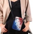 thumbnail image 4 of HELLHERO Underarm Shoulder Bag for Adults Daily Use Red and Blue Ink Pattern Design Crossbody Bag Double Zipper, 4 of 7