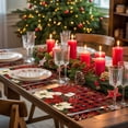 thumbnail image 5 of Christmas Red Poinsettia Placemats Set of 2, Winter Flower Cardinal Bird Snow Plaid Heat Insulated Linen Place Mats, Washable Stain-Proof Table Mats for Dining Tables Holiday Decor 13x19 Inches, 5 of 9