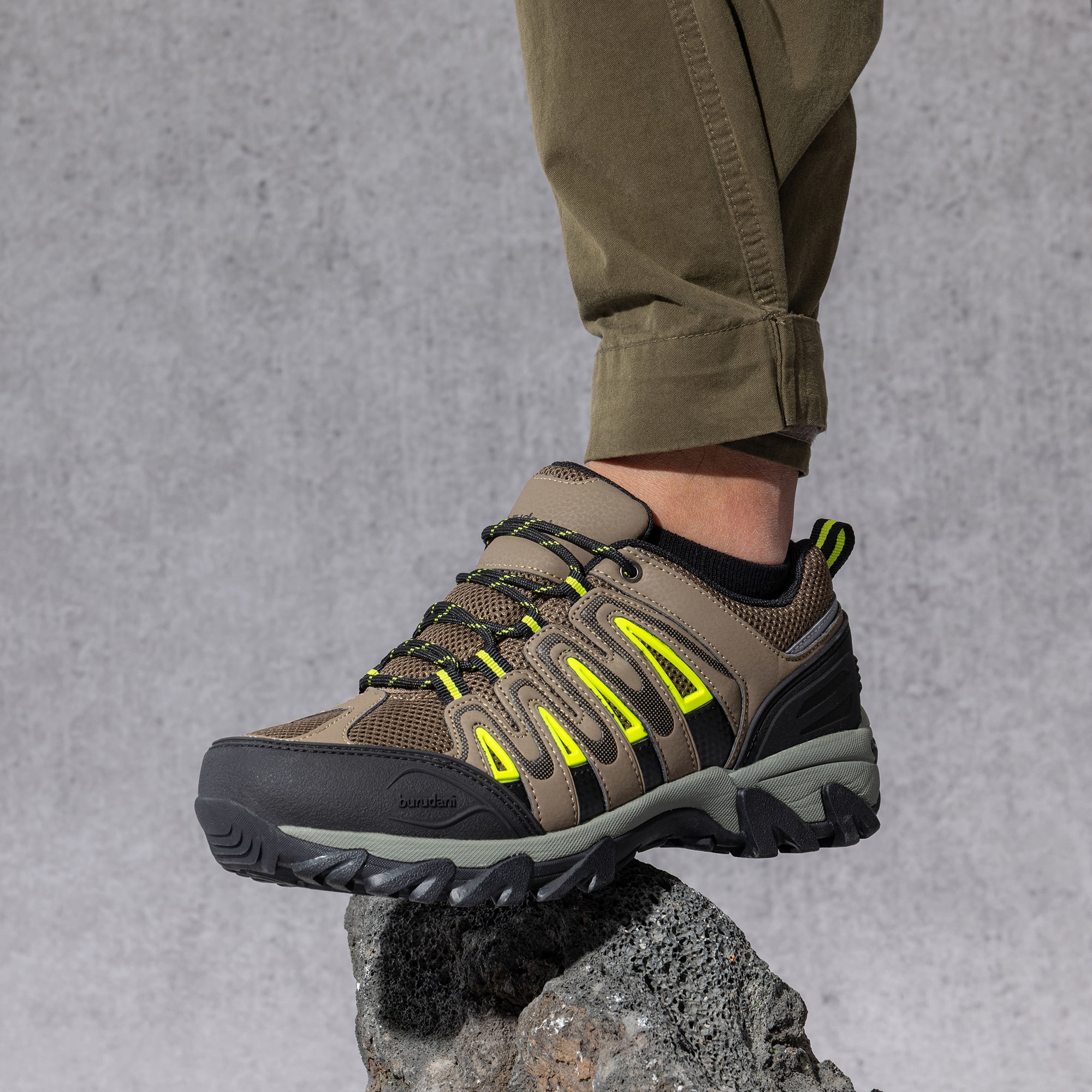 BURUDANI Men' Hiking Shoe Low-Top Hiking Shoes for Outdoor Trailing Trekking Camping Walking