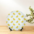 thumbnail image 6 of Daiia Yellow Rubber Duck Printed Pattern Ceramic Plate Dinner Plates Bone China Decorative Plates with Display Stand Art Ceramic Ornaments for Wall Hanging Decoration-10in, 6 of 6