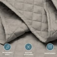 thumbnail image 2 of Bare Home Quilt Set - 3 Piece - Diamond Stitched Bedspread Coverlet - Full/Queen, Light Gray, 2 of 8