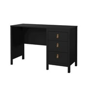 Tvilum Madrid Home Office Writing Desk with 3 Storage Drawers in Black Matte